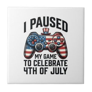 4. Juli Gamer Patriotisches Videospiel-Shirt_1 Fliese