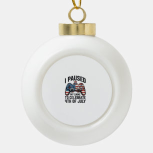 4. Juli Gamer Patriotisches Videospiel-Shirt_1 Keramik Kugel-Ornament