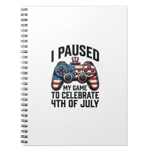 4. Juli Gamer Patriotisches Videospiel-Shirt_1 Notizblock