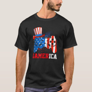 4. Juli Gamerica Video Gamer Kinder Jungs Männer T-Shirt