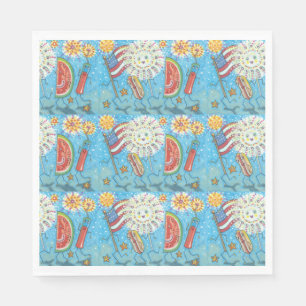 4. JULI GANG, URLAUB PARADE PAPIER NAPKINS SERVIETTE