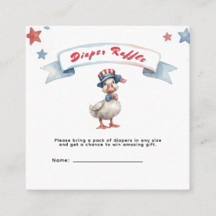 4. Juli Gans Baby Shower Windel-Raffle Begleitkarte