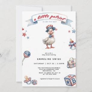 4. Juli Gans Kleiner Patriot Baby Shower Einladung