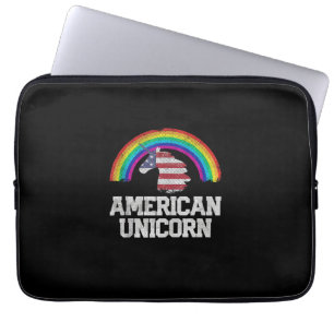 4. Juli Gay Pride Einhorn Amerikanische Flagge USA Laptopschutzhülle