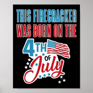 4. Juli Geburtstag Feuerwerkskörper Geboren am vie Poster