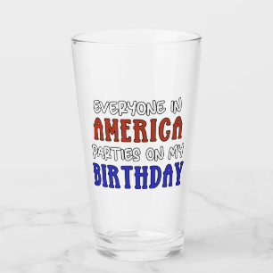 4. Juli Geburtstag Funny Glas