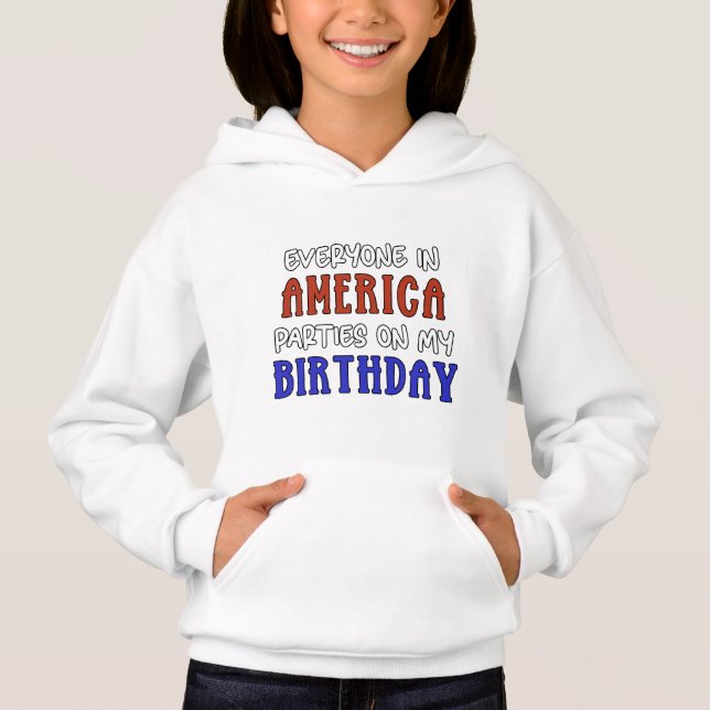 4. Juli Geburtstag Funny Hoodie (Vorderseite)