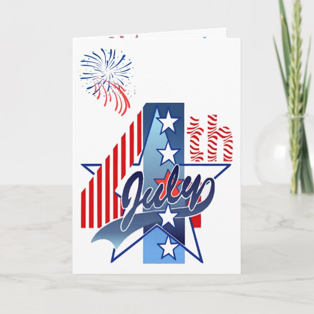 4. JULI GEBURTSTAG von SHARON SHARPE Karte (Vorderseite)