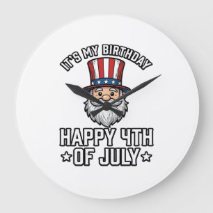 4. Juli Geburtstags-Gnom Patriotisches T-Shirt-Des Große Wanduhr