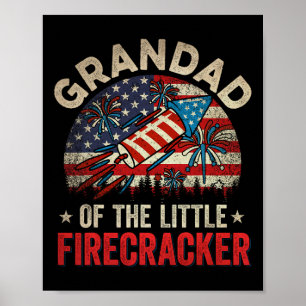 4. Juli Geburtstagsgrandad der kleinen Firecra Poster
