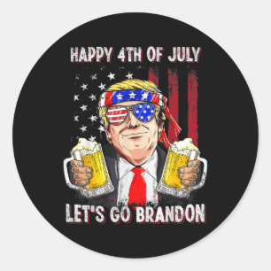 4. Juli gehen wir Beer Brandon Trump Beer Ameri Runder Aufkleber