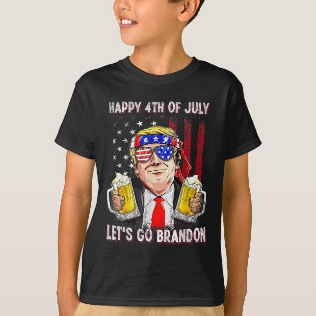 4. Juli gehen wir Beer Brandon Trump Beer Ameri T-Shirt (Vorderseite)