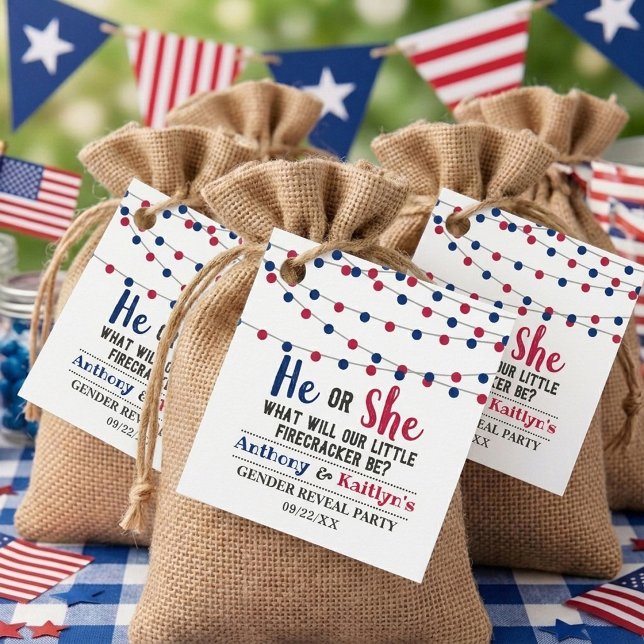 4. Juli Gender-Party Geschenkanhänger (Von Creator hochgeladen)