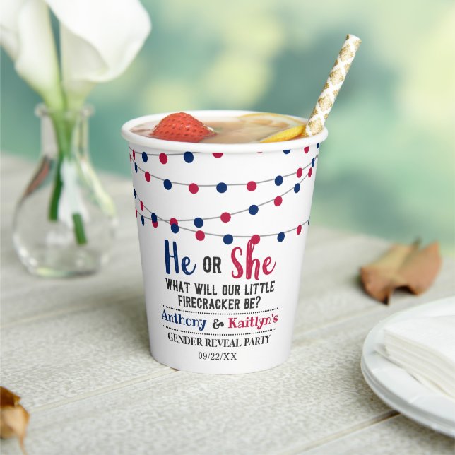 4. Juli Gender-Party Pappbecher (In Situ)