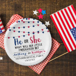 4. Juli Gender-Party Pappteller<br><div class="desc">Feiern Sie stilvoll mit diesem trendigen Geschlecht zeigen Party Papier Teller. Das Design ist leicht mit Ihrer eigenen Formulierung zu personalisieren und Ihre Familie und Freunde werden begeistert sein,  wenn sie diese fabelhaften Party-Teller sehen.</div>