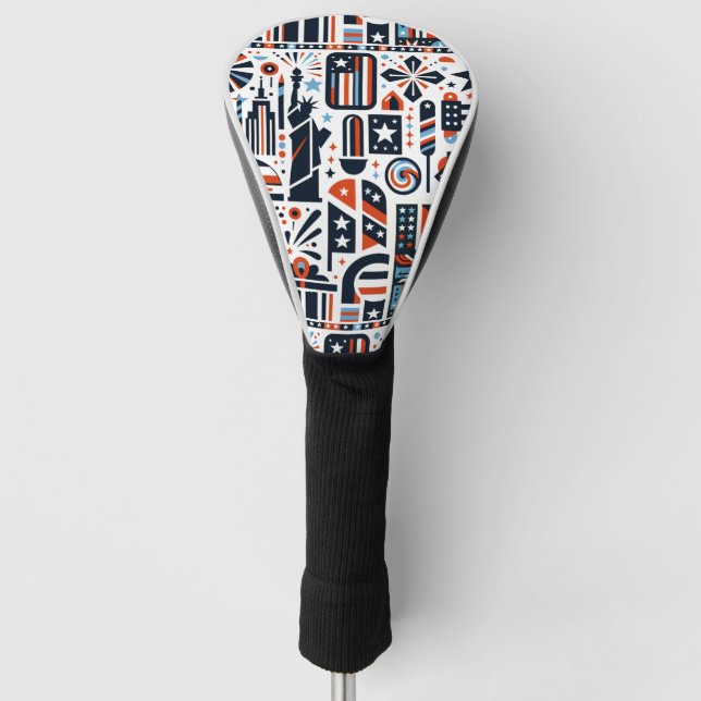 4. Juli Generatives Muster Golf Headcover (Vorderseite)