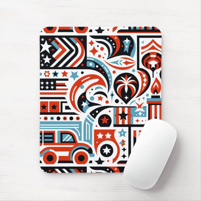 4. Juli Generatives Muster Mousepad (Mit Mouse)