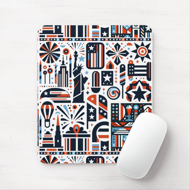 4. Juli Generatives Muster Mousepad (Mit Mouse)