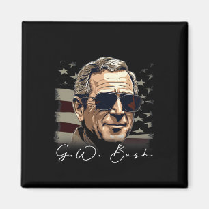 4. Juli George W. Bush Präsident Porträt Patr Magnet