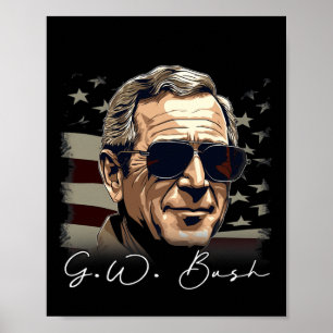 4. Juli George W. Bush Präsident Porträt Patr Poster