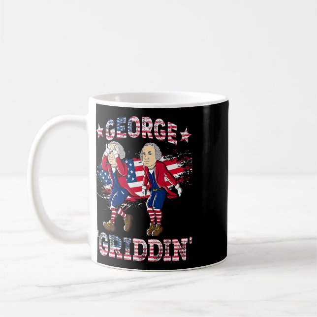 4. Juli George Washington Griddy George Griddi Kaffeetasse (Links)