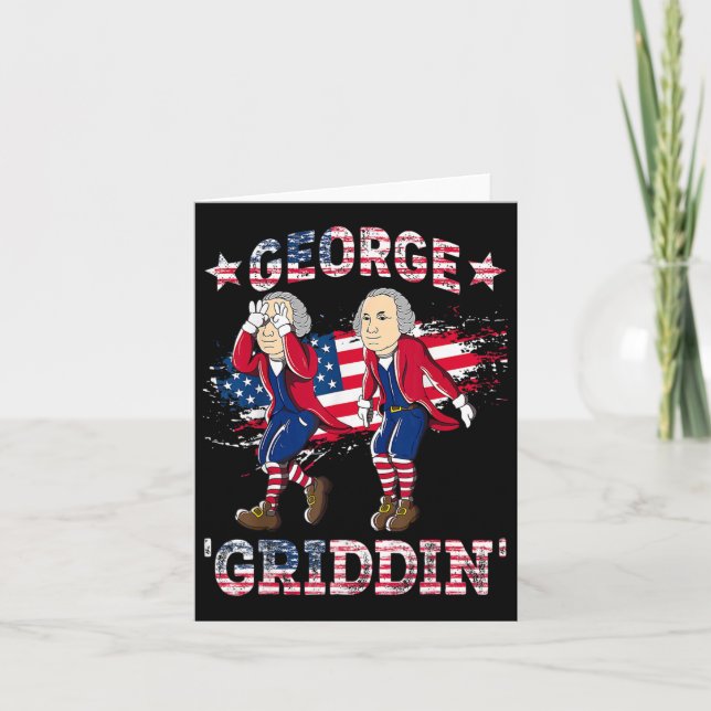 4. Juli George Washington Griddy George Griddi Karte (Vorderseite)