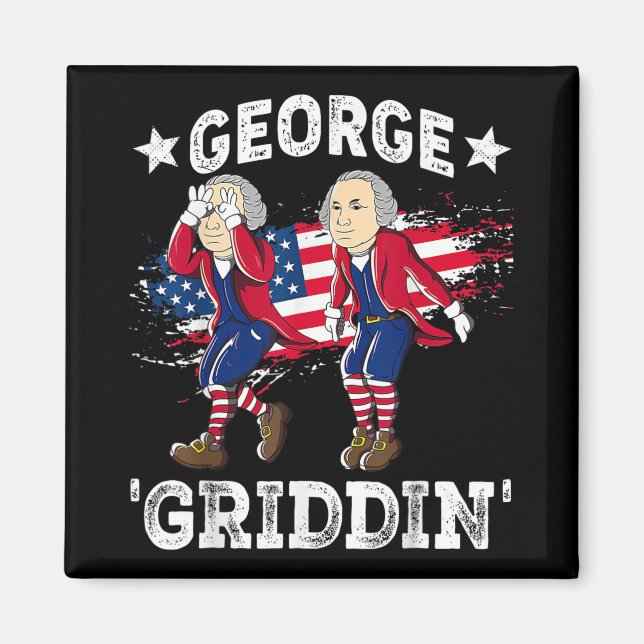 4. Juli George Washington Griddy George Griddi Magnet (Vorne)