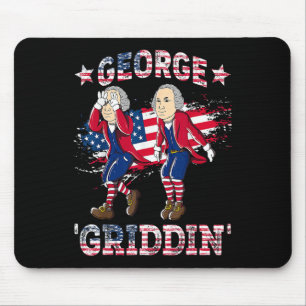 4. Juli George Washington Griddy George Griddi Mousepad