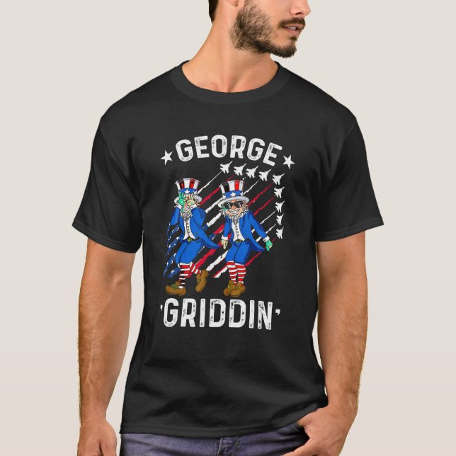 4. Juli George Washington Griddy George Griddi T-Shirt (Vorderseite)
