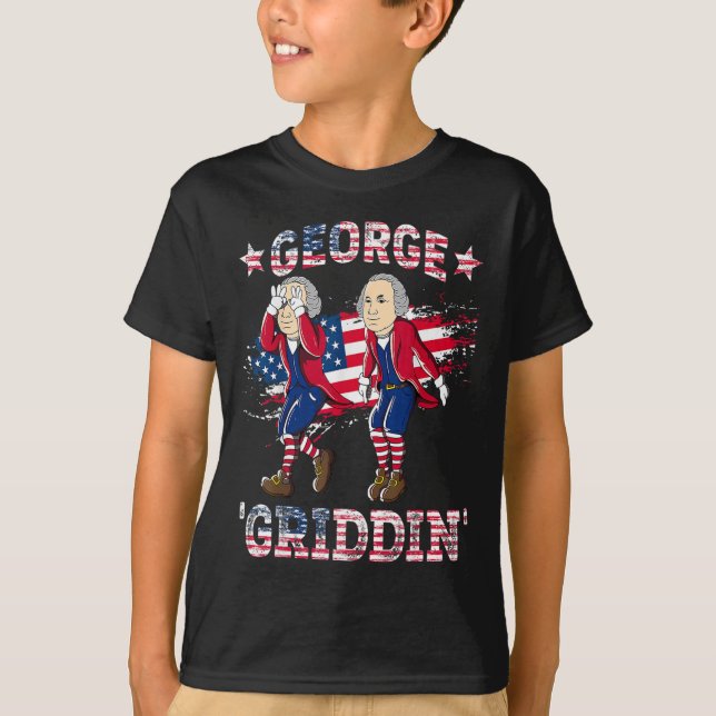 4. Juli George Washington Griddy George Griddi T-Shirt (Vorderseite)