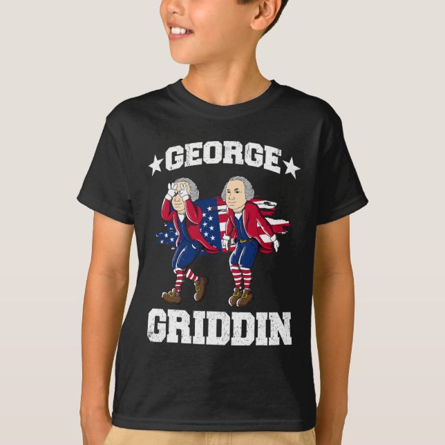 4. Juli George Washington Griddy George Griddi T-Shirt (Vorderseite)
