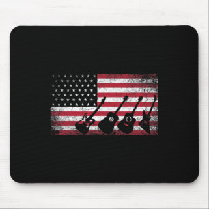 4. Juli Geschenk für Männer Vater Gitarre Musiker Mousepad