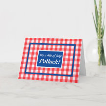 4. Juli, Gingham, Rot, Weiß & Blau Einladung