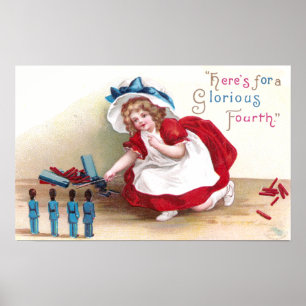 4. Juli Girl and Toy Soldiers Poster