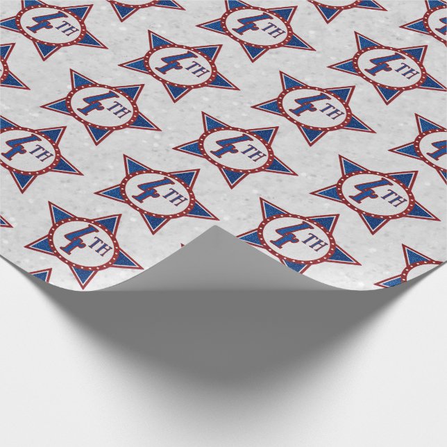 4. Juli Glitzer Geschenkpapier (Ecke)