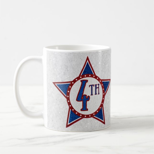 4. Juli Glitzer Kaffeetasse (Links)