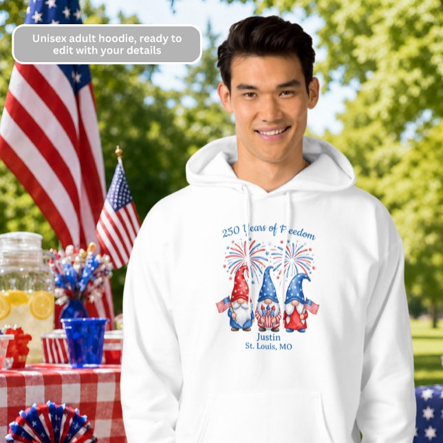 4. Juli Gnome Herren Hoodie (Von Creator hochgeladen)