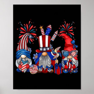 4. Juli Gnome patriotisch lustig Unabhängigkeit Poster