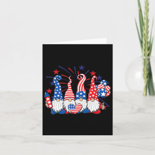 4. Juli Gnomes Patriotic American Flag Niedlich Gn Karte