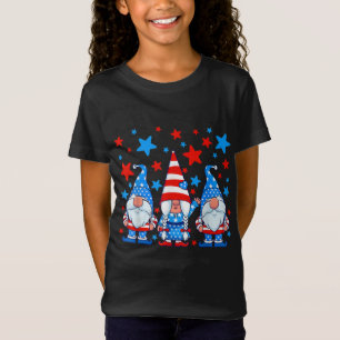 4. Juli Gnomes Patriotic American Flag Niedlich Gn T-Shirt