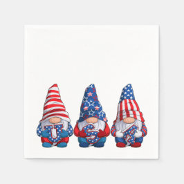 4. Juli Gnomes Serviette