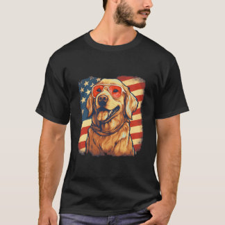 4. Juli Golden American Flag Patriotic Golden T-Shirt