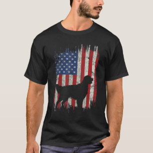 4. Juli Golden Retriever Amerikanische Flagge Hund T-Shirt