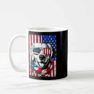 4. Juli Golden Retriever Hund Amerikanische Flagge Kaffeetasse