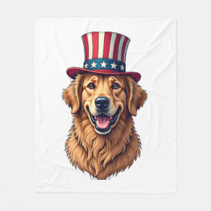 4. Juli Golden Retriever Vintage-Shirt 4 Fleecedecke
