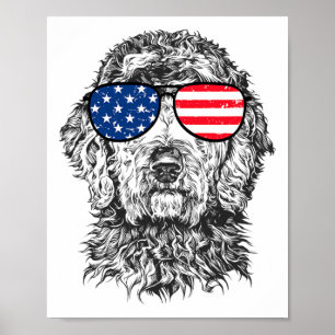 4. Juli Goldendoodle Doodle Hund Patriotisch Usa Poster