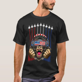 4. Juli Gorilla USA Flag Patriotic T-Shirt