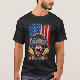 4. Juli Gorilla USA Flag Patriotic T-Shirt