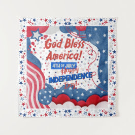 4. Juli, Gott segne Amerika Wandteppich