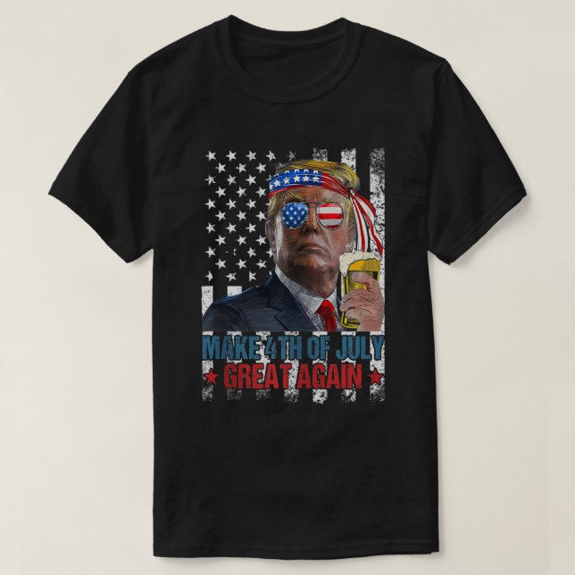 4. Juli Great Again Funny Trump American T-Shirt (Design vorne)